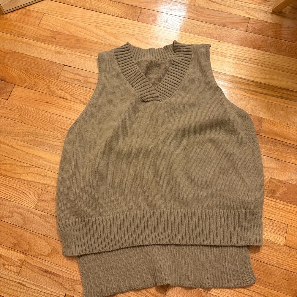 SHEIN Tan Knit Sweater Vest